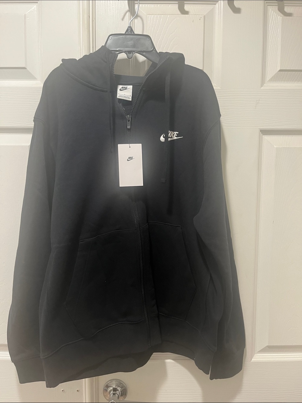 Nike Black Full-Zip Hoodie Jacket with White Swoosh